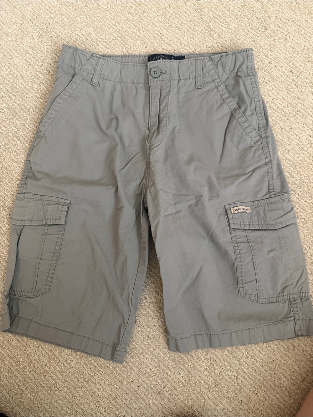 Lucky Brand Boys Slate Light Gray Cargo Shorts